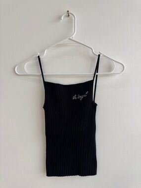 GIU GIU Small Black “Be Angel” Camisole